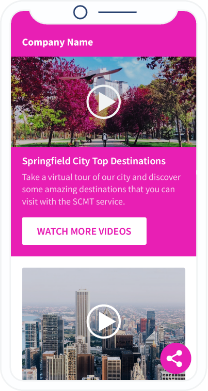 A QR Code landing page that promotes videos of top local destinations