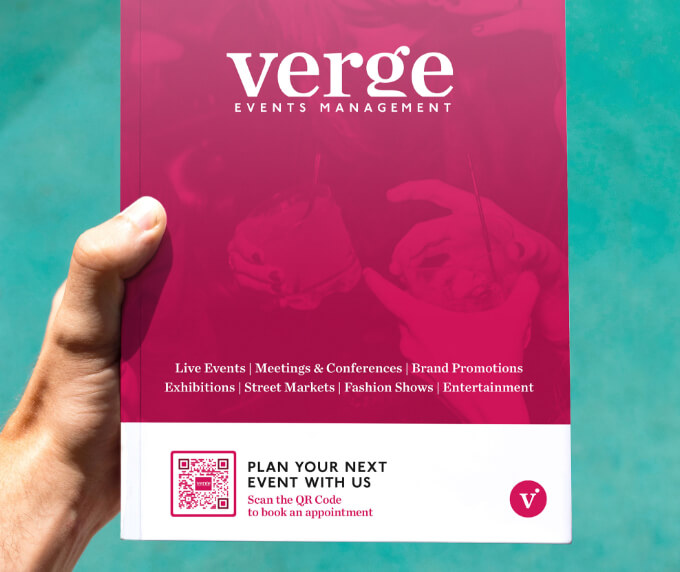 QR Code idea on a catalog for event management.